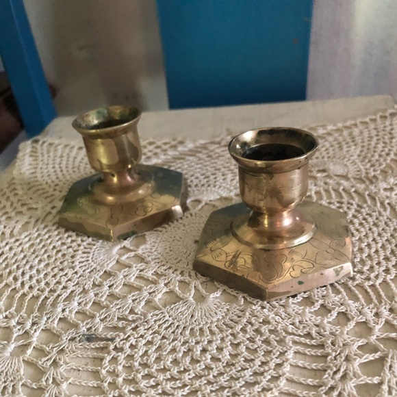 Vintage Brass Candle Holders
